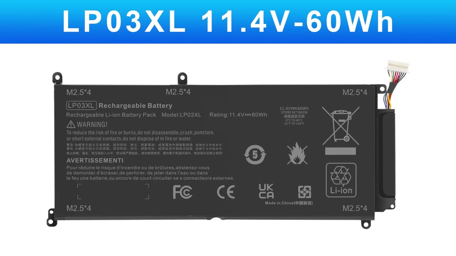 LP03XL 807417-005 804072-241 Battery for HP Envy 15T-AE100, 15Z-AH000 M6-AE151D