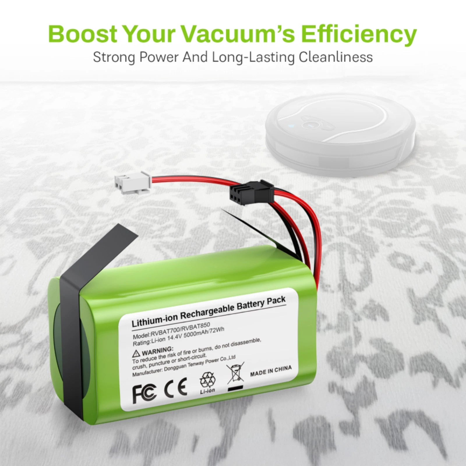 2X Replacement 5.0Ah 14.4V Battery for Shark Vacuum RVBAT70 RVBAT850 RV1101ARUS
