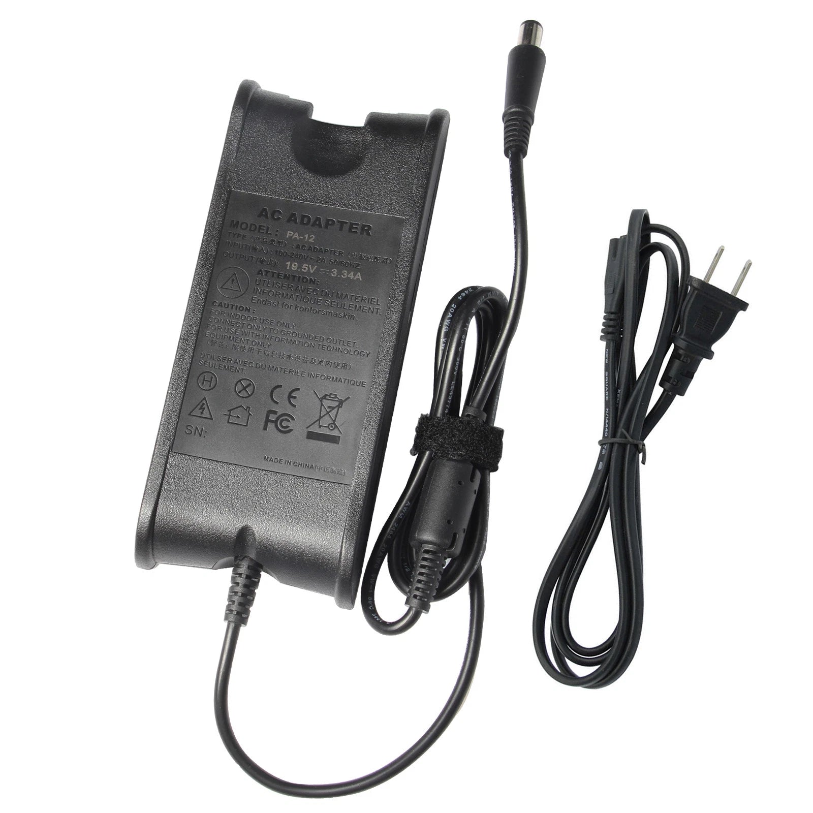 65W AC Power Adapter for Dell Inspiron Series, PA-12 HA65NE0-00 PA-12AC PA-1650