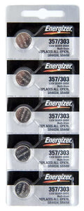 5 pcs Energizer 303 357 SR44SW SR44W Silver Oxide Battery A76 EPX76