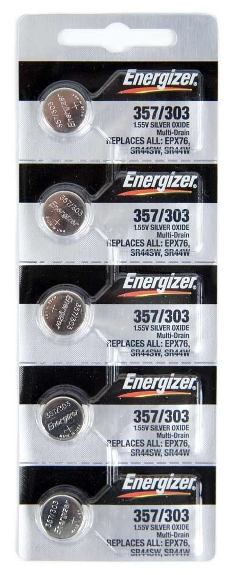 5 pcs Energizer 303 357 SR44SW SR44W Silver Oxide Battery A76 EPX76
