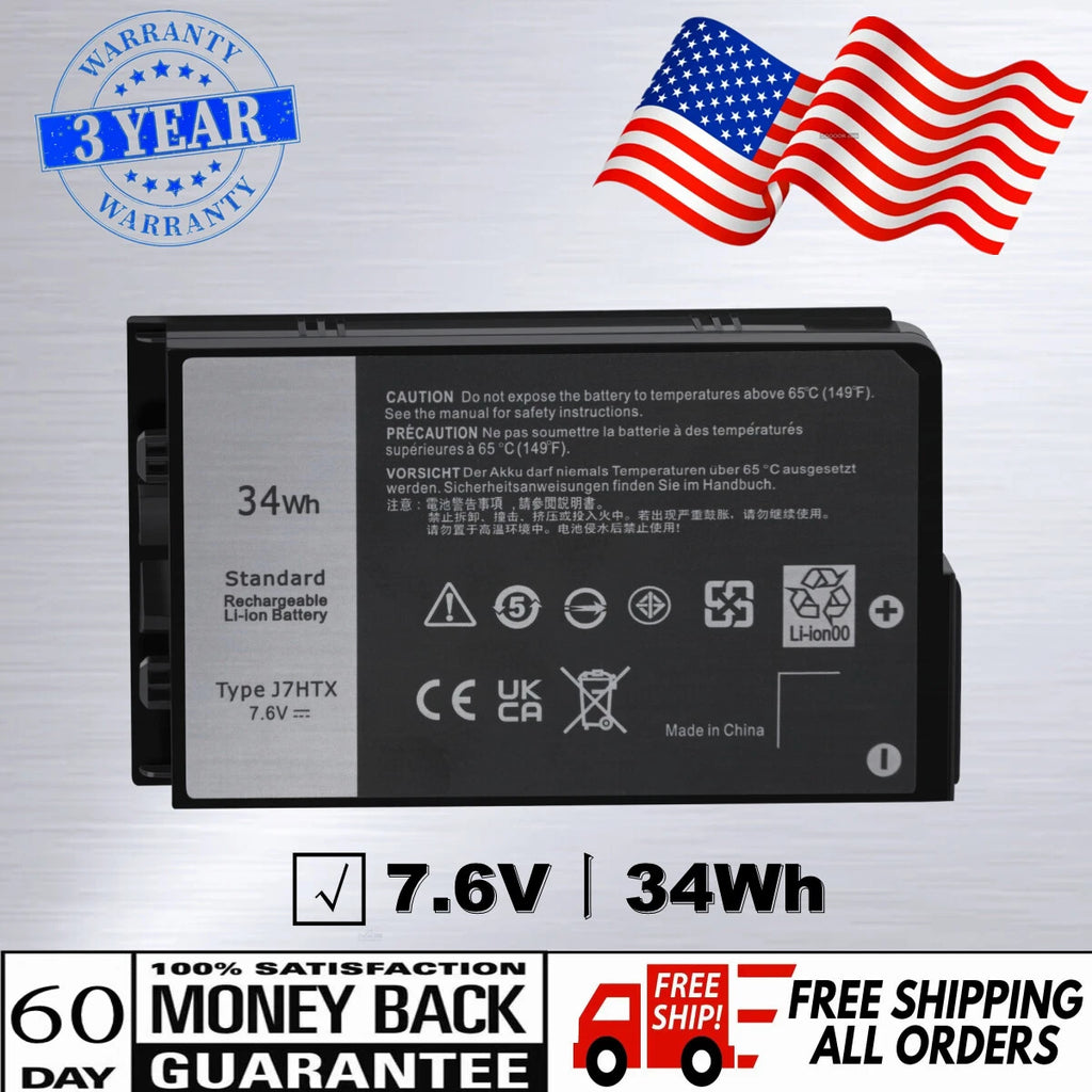 J7HTX 7XNTR Battery for Dell Latitude 7202 7212 7220 Rugged Extreme Tablet Serie