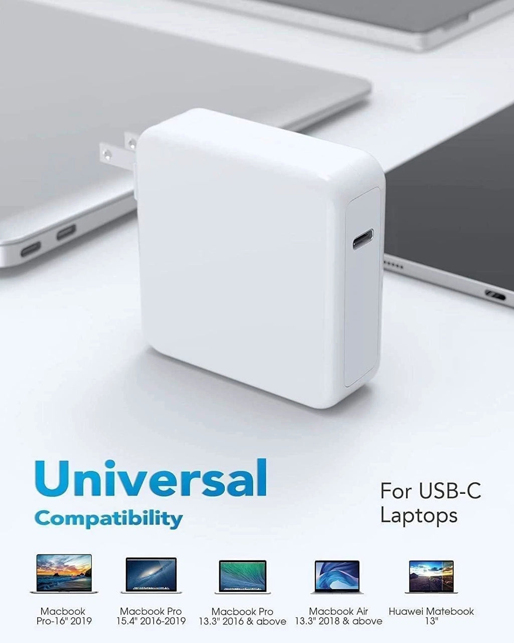 Universal Power Adapter USB C Laptop Charger Compatible with 45W 65W 96W