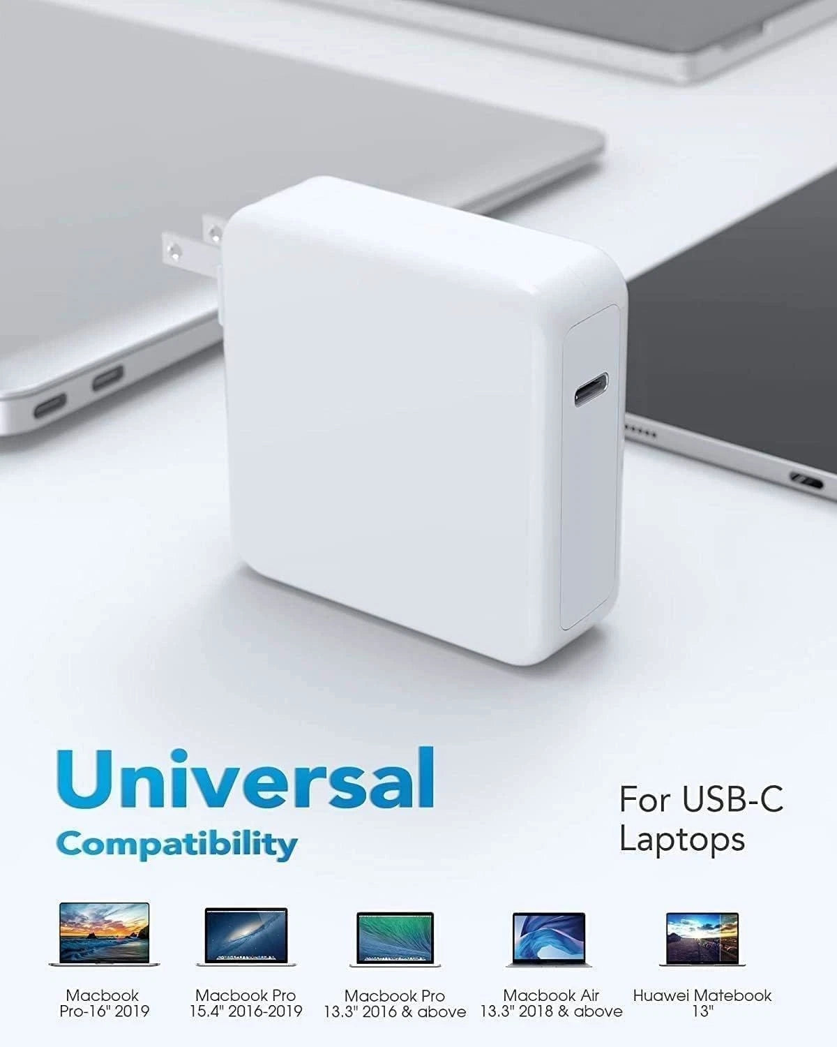 Universal Power Adapter USB C Laptop Charger Compatible with 45W 65W 96W