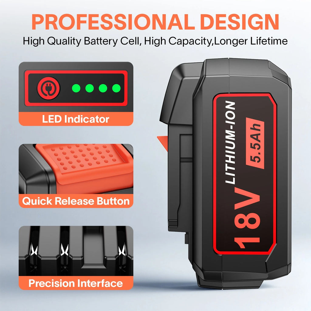 18V 5.5Ah Lithium-Ion Battery For Flex 18 Volt Power Tools Battery FLXAP185