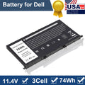 357F9 Battery For Dell Inspiron 15 5577 7559 7567 Series 0GFJ6 71JF4 11.4V 74Wh