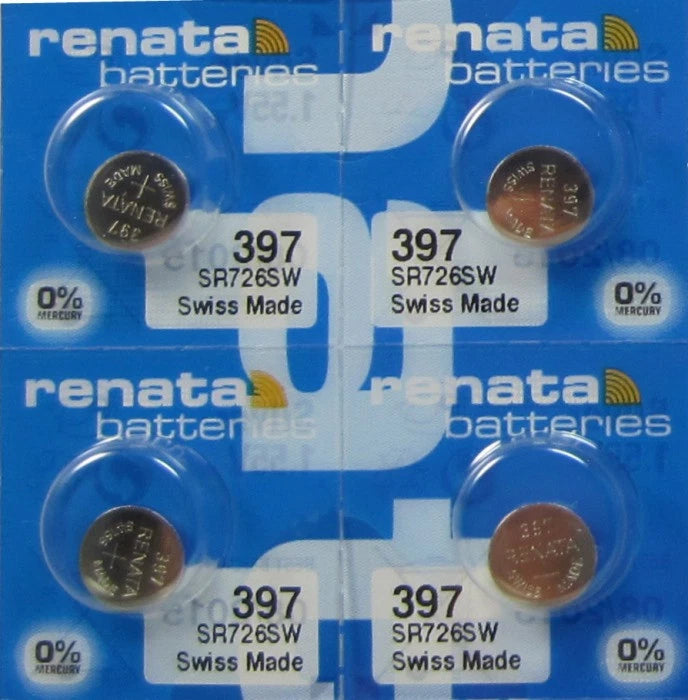 Renata Silver Oxide 397 Battery 4 Pcs