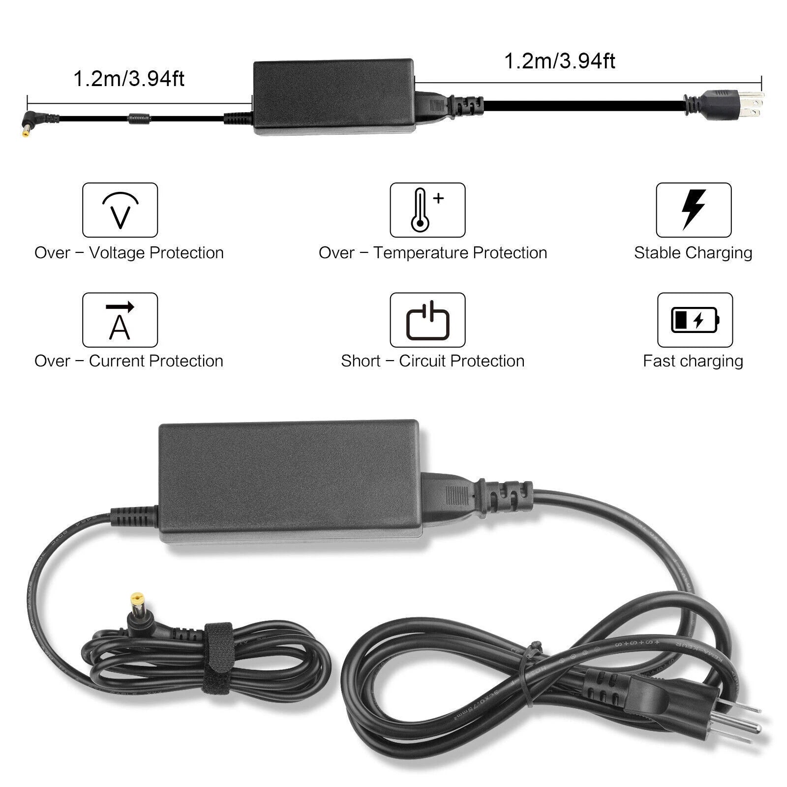 65W AC Adapter Cord Battery Charger For Gateway NE Series Laptop Power Supply