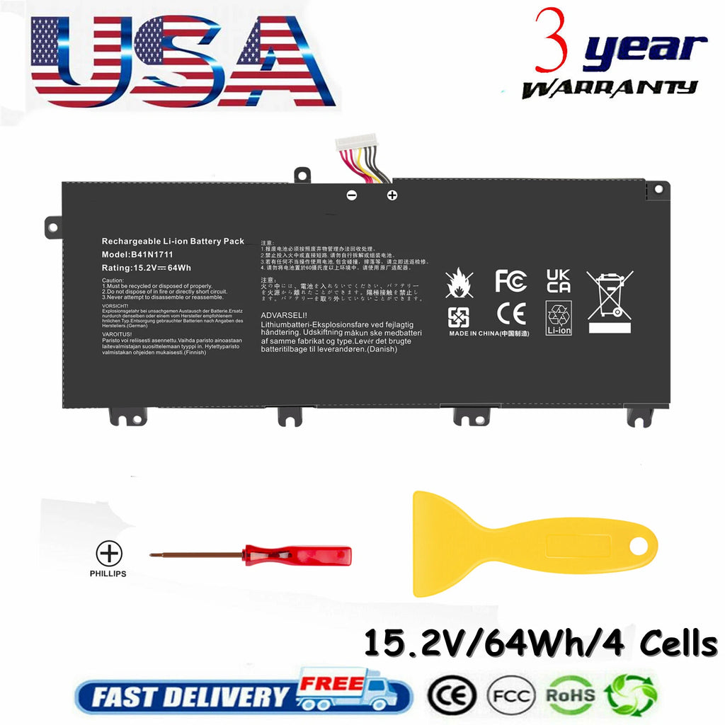 Battery For ASUS ROG Strix GL503 GL503VD GL503VM GL703VD GL703VM ZX63V B41N1711