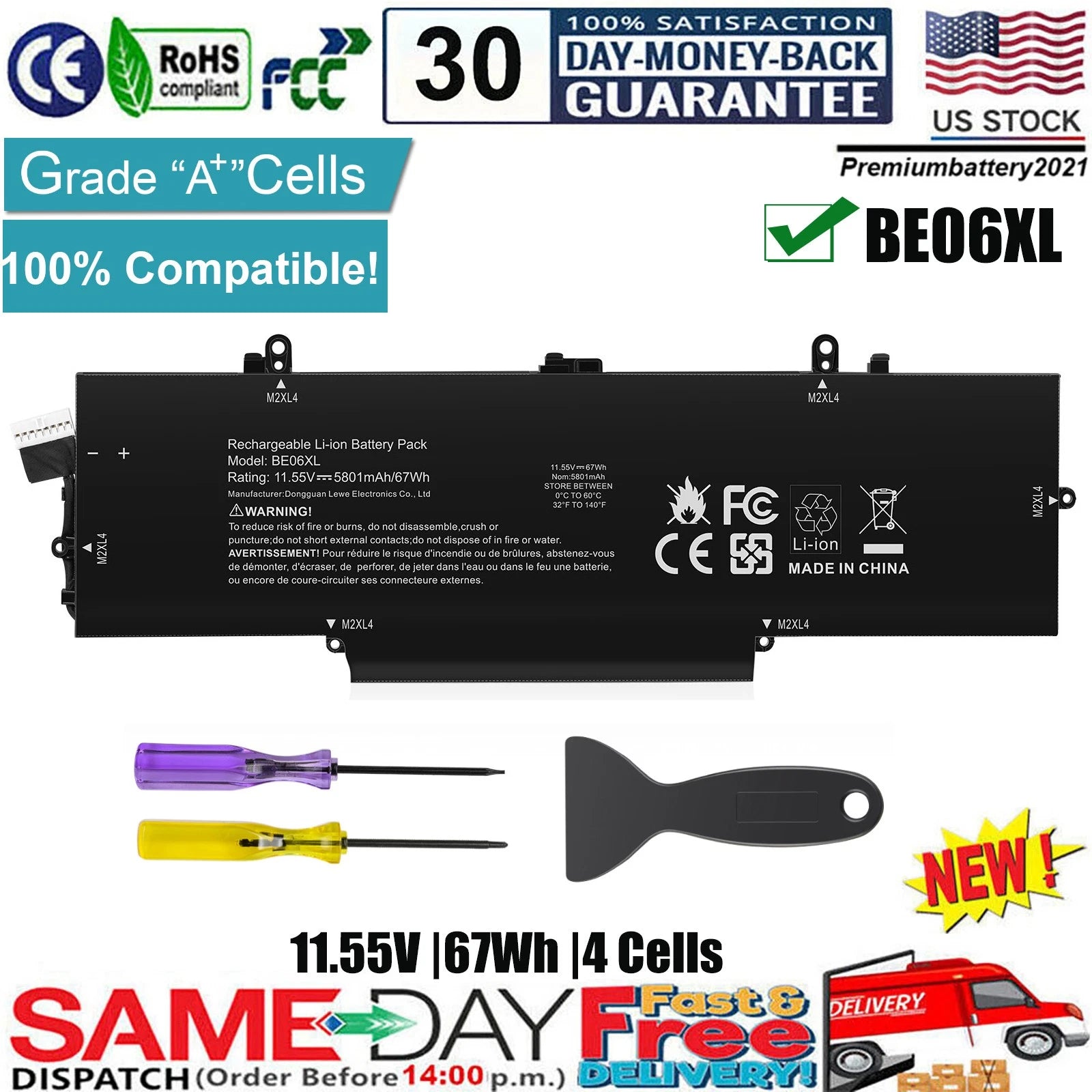 ?BE06XL Battery For HP Elitebook 1040 G4 Folio HSTNN-IB7V HSTNN-DB7Y 918045-1 US