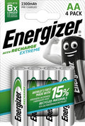 4 x Energizer Rechargeable AA batteries Accu Recharge Extreme NiMH 2300mAh HR6