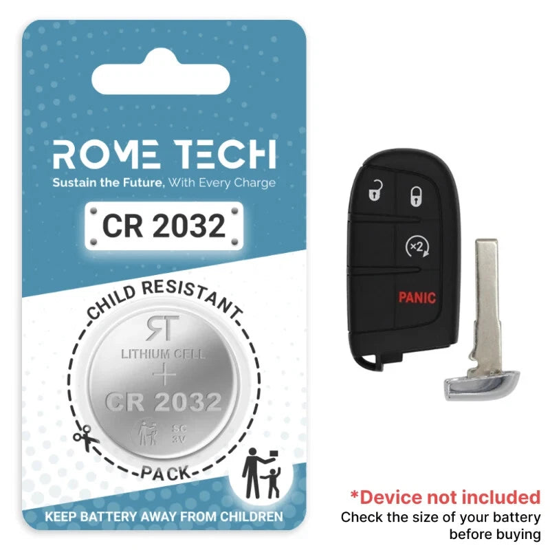 Key Fob Battery Replacement for Jeep Renegade 2021 2020 2019 2018 2017 - 2015