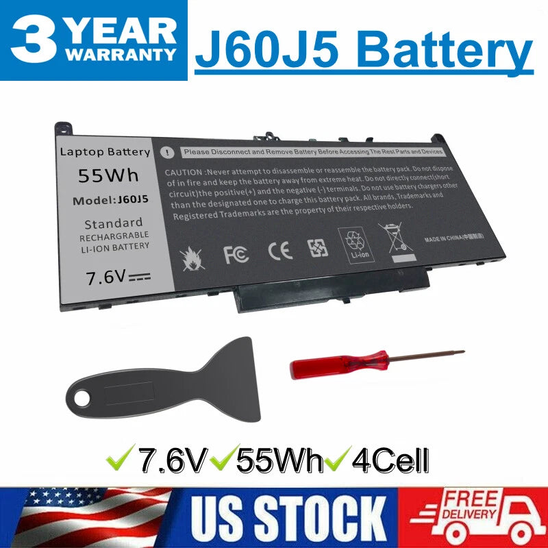 ?J60J5 Battery For Dell Latitude E7270 E7470 MC34Y WYWJ2 GG4FM 451-BBSY /Charger