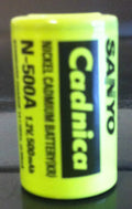 Brand New Sanyo Cadnica N-500A 1.2V 500mAh Nickel Cadmium Battery NICAD
