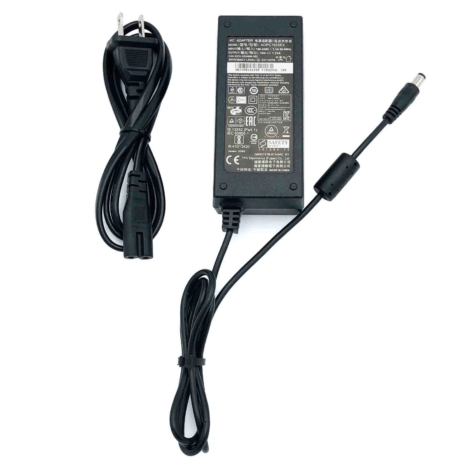 New Genuine TPV Electronics ADPC1925EX AC/DC Power Supply Adapter 19V 1.31A 25W