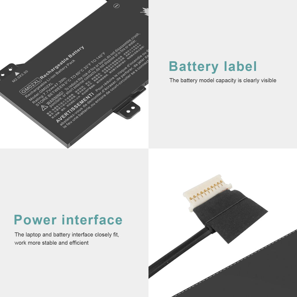 GM02XL Battery for HP Chromebook 14 G5 G6 X360 11 G1 G6 EE 917725-855 47.3Wh US