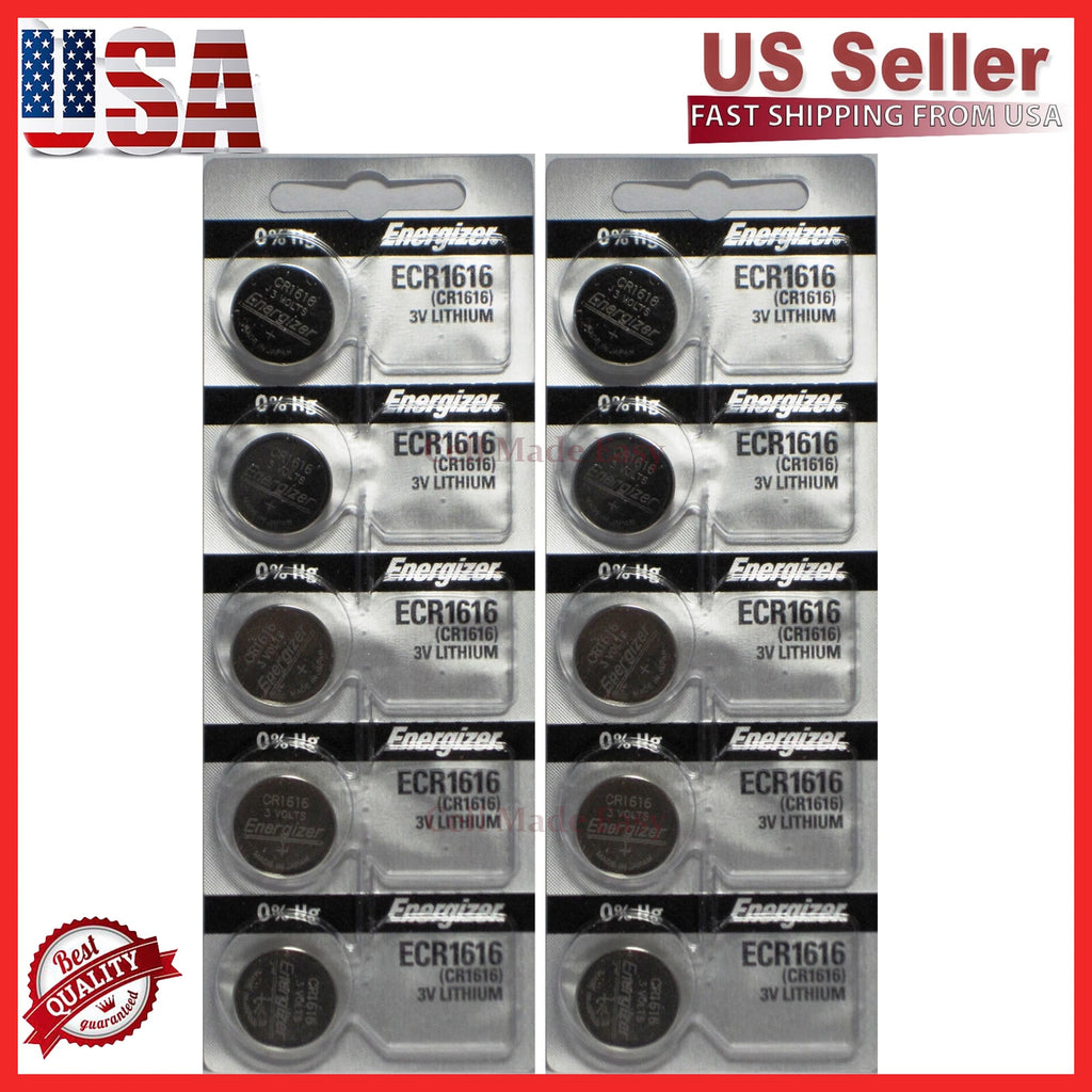 10 x Fresh ENERGIZER CR1616 BATTERY 3V LITHIUM Coin Cell CR 1616 DL1616 BR1616