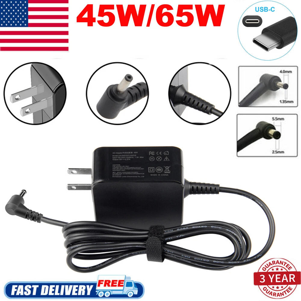 19V Charger 45W/65W Adapter for Asus VivoBook ChromeBook ZenBook Taichi Laptop