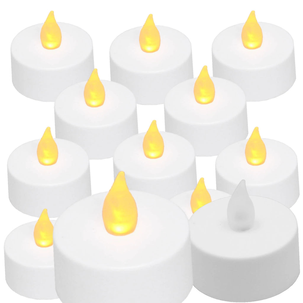 10 pcs AMBER Led Tea Light Flameless Battery Candles Wedding Party Romantic