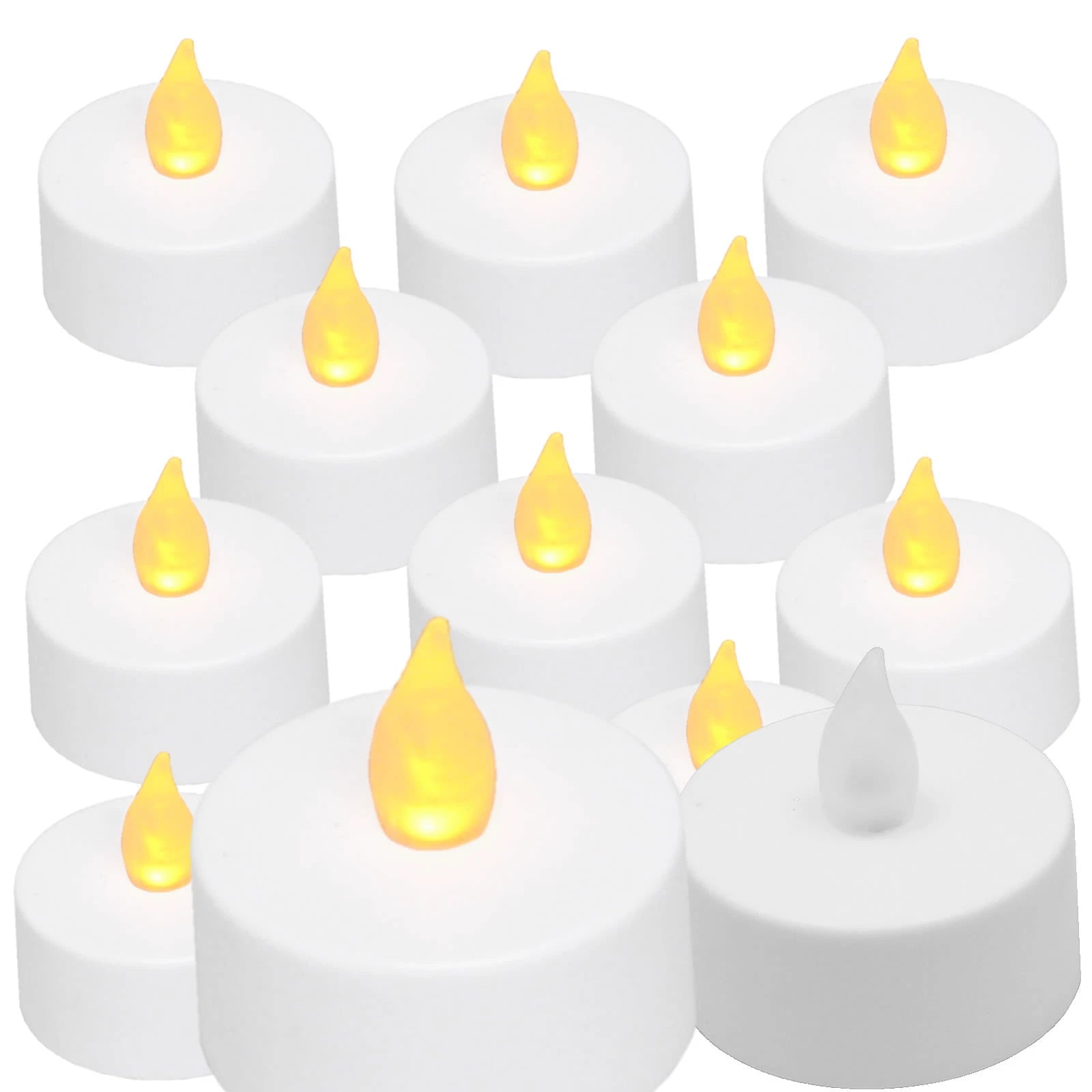 10 pcs AMBER Led Tea Light Flameless Battery Candles Wedding Party Romantic