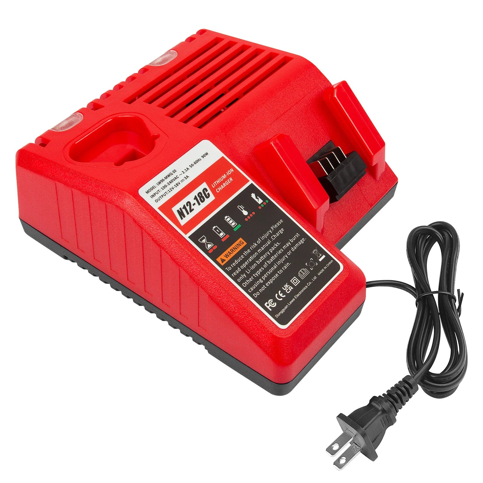 Rapid Charger for Milwaukee 12V-18V Lithium Battery for M12 for M18 48-59-1812