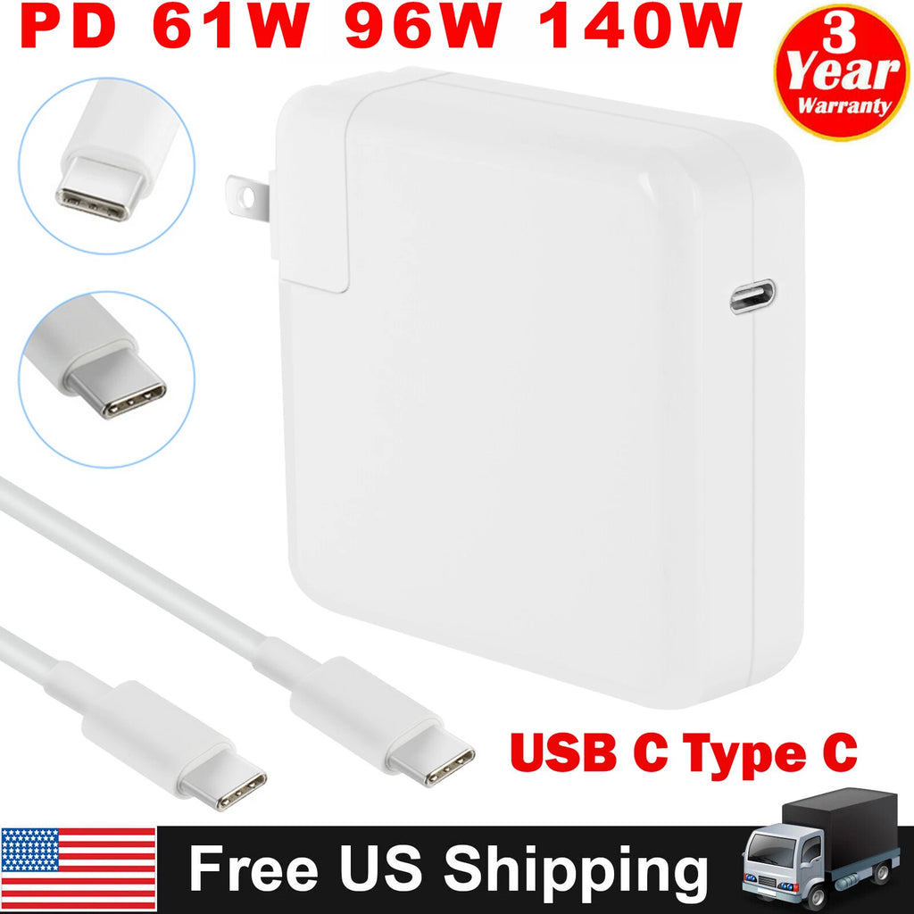 USB-C Power Adapter Charger for Apple Macbook Air Pro iPad Laptop Type-C Cable