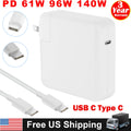 USB-C Power Adapter Charger for Apple Macbook Air Pro iPad Laptop Type-C Cable