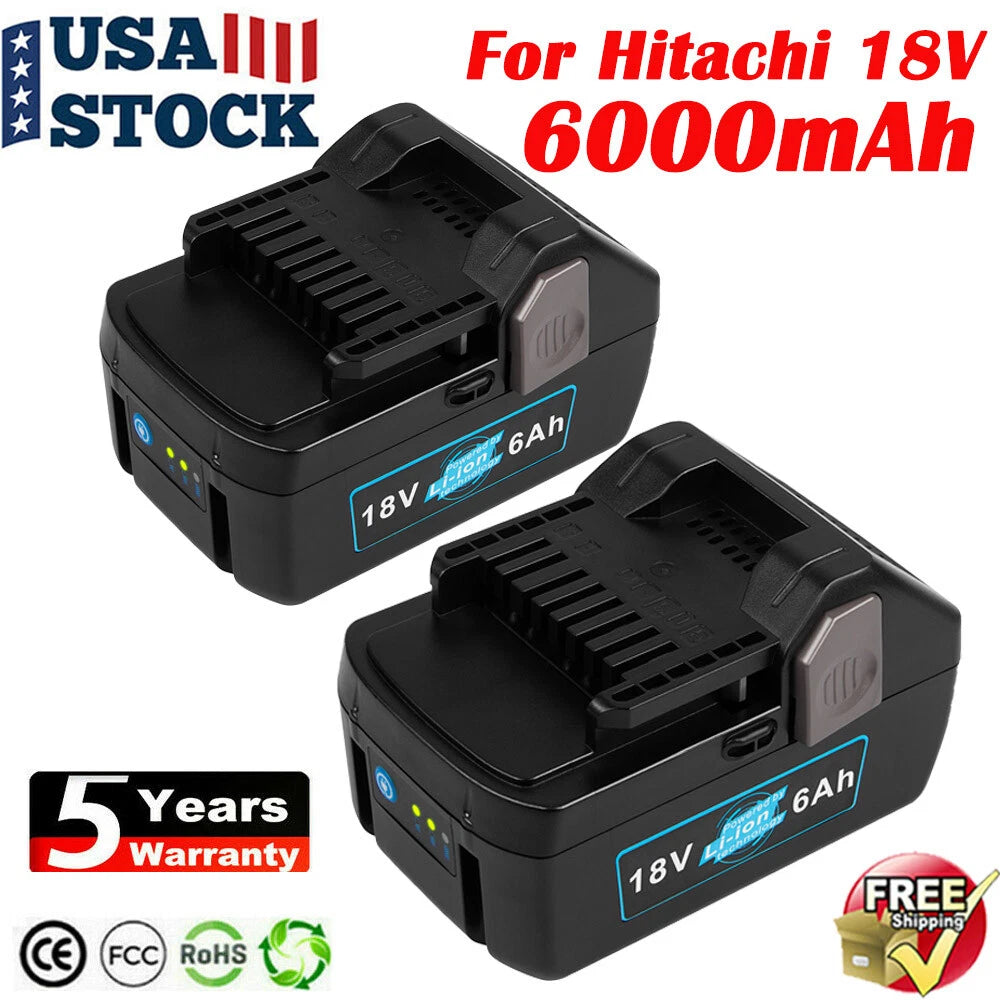 6.0Ah For Hitachi 18V Battery BSL1815X BSL1815X BSL1815S 330139 330557 339782