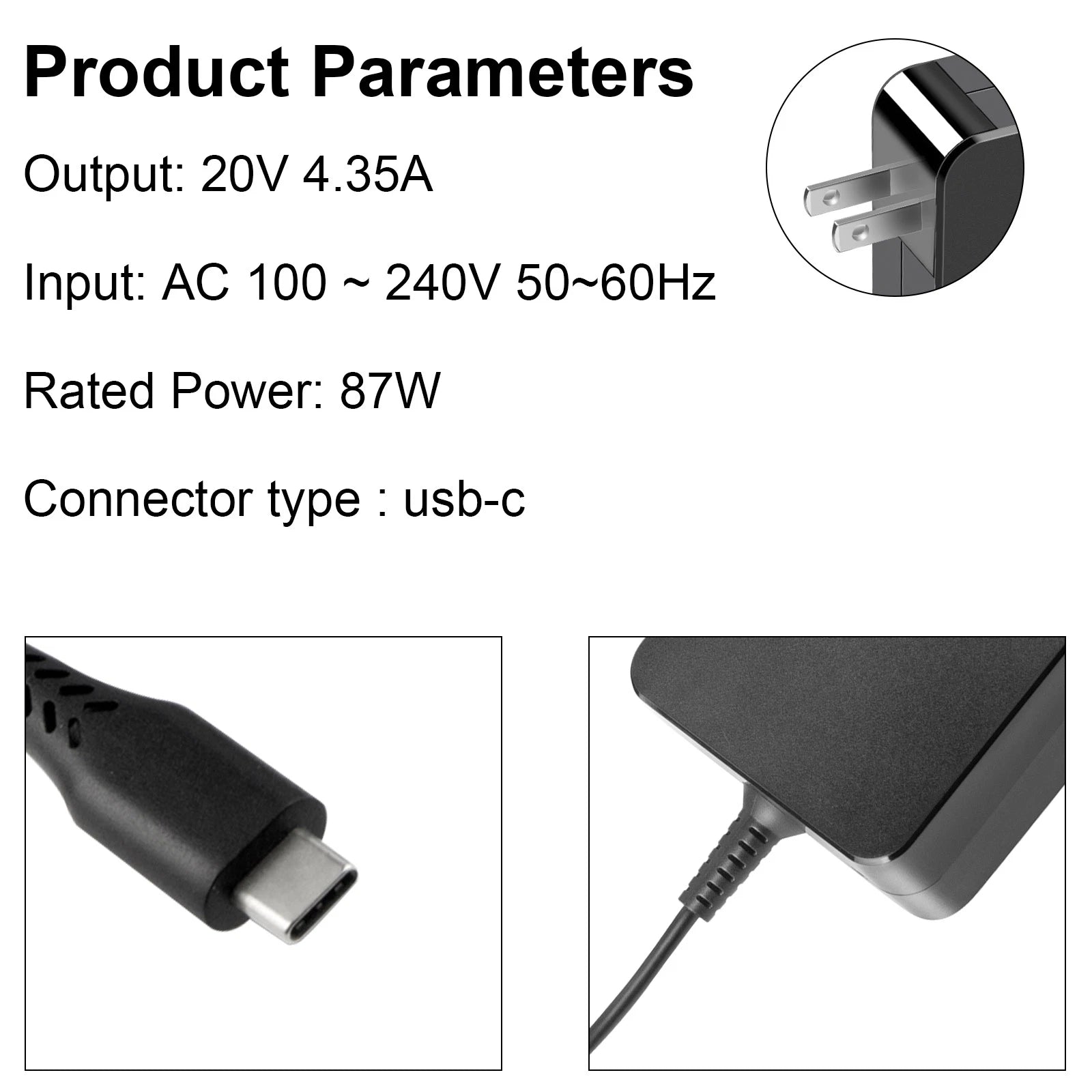 87W USB-C Power Adapter Charger for Apple Macbook Pro 15" 13" A1706 A1707 A1708