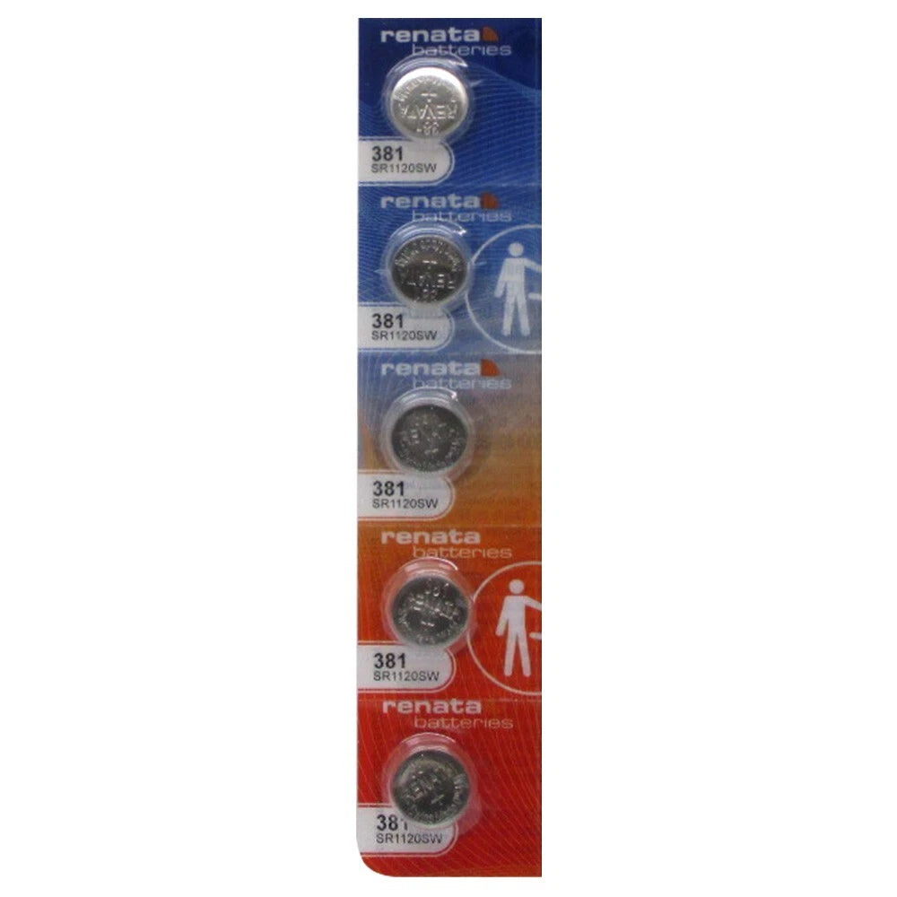 5 Renata 381 Watch 0% MERCURY Battery 381 Sr1120Sw