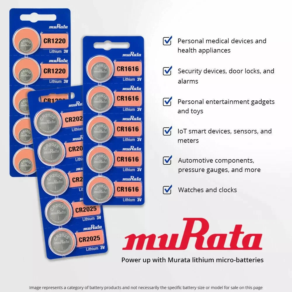 10 Packs Murata/Sony 2032 2032 DL2032 3V Button Lithium Coin Battery EXP 2031