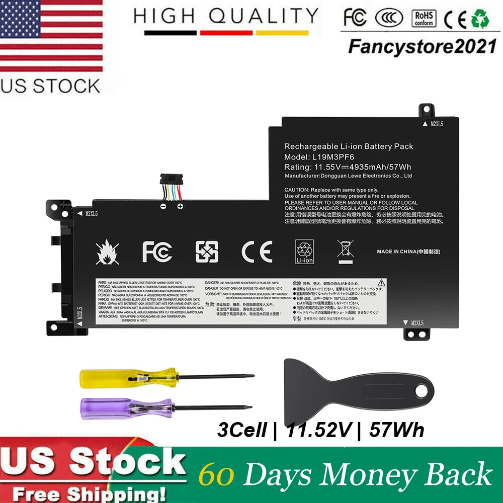 L19M3PF6 L19L3PF2 L19C3PF5 Battery Replacement for Lenovo Ideapad 5-15IIL05 57Wh