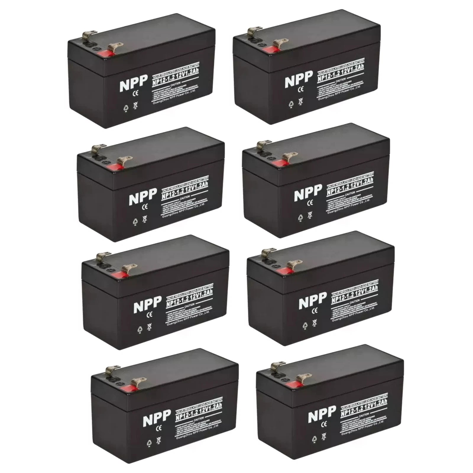 8PC NPPower NP12-1.2Ah 12V VRLA Battery -Rechargeable Battery