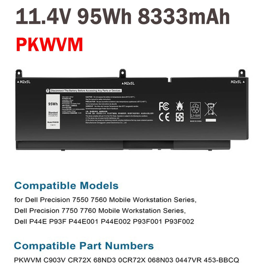 PKWVM C903V Battery For DELL Precision 7550 7560 CR72X 17C06 447VR P93F002 95W