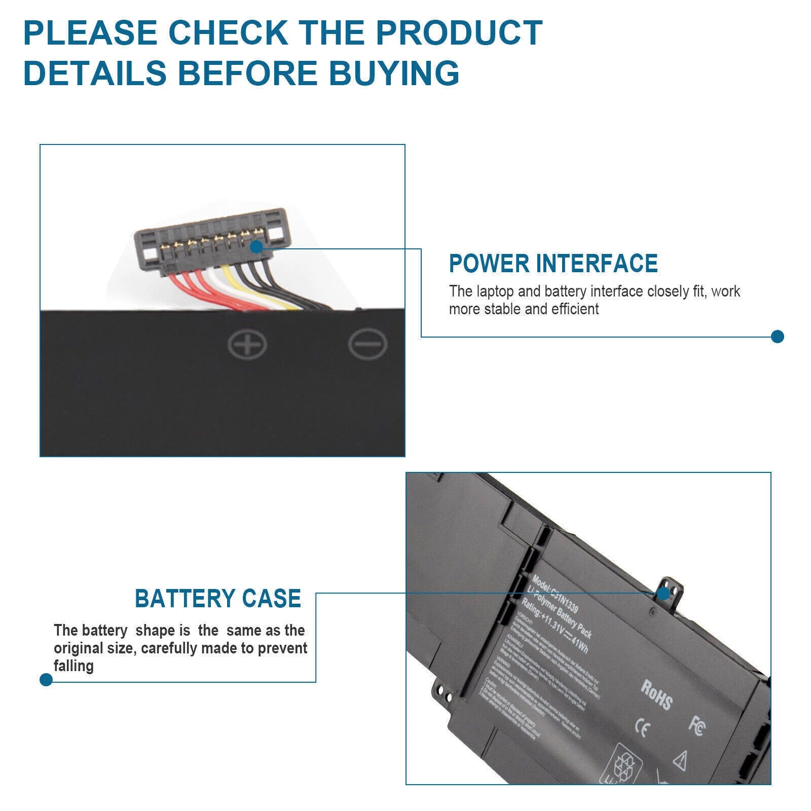 Laptop Battery C31N1339 For ASUS Q302L Q302LG Q302LA Q302U Q302UA UX303 UX303L