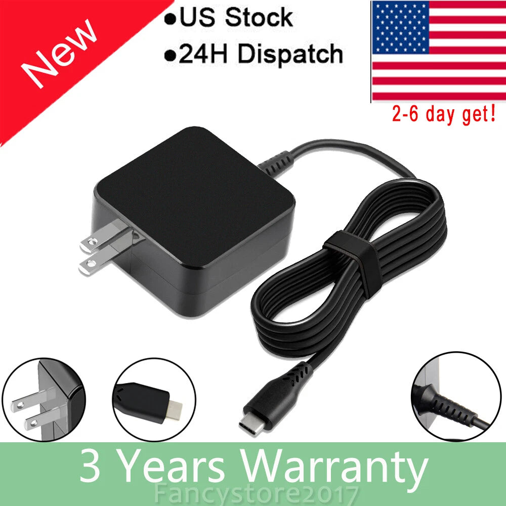 Adapter For Samsung Chromebook 4+ XE350XBA-K01US 45W USB-C Charger Power Cord F