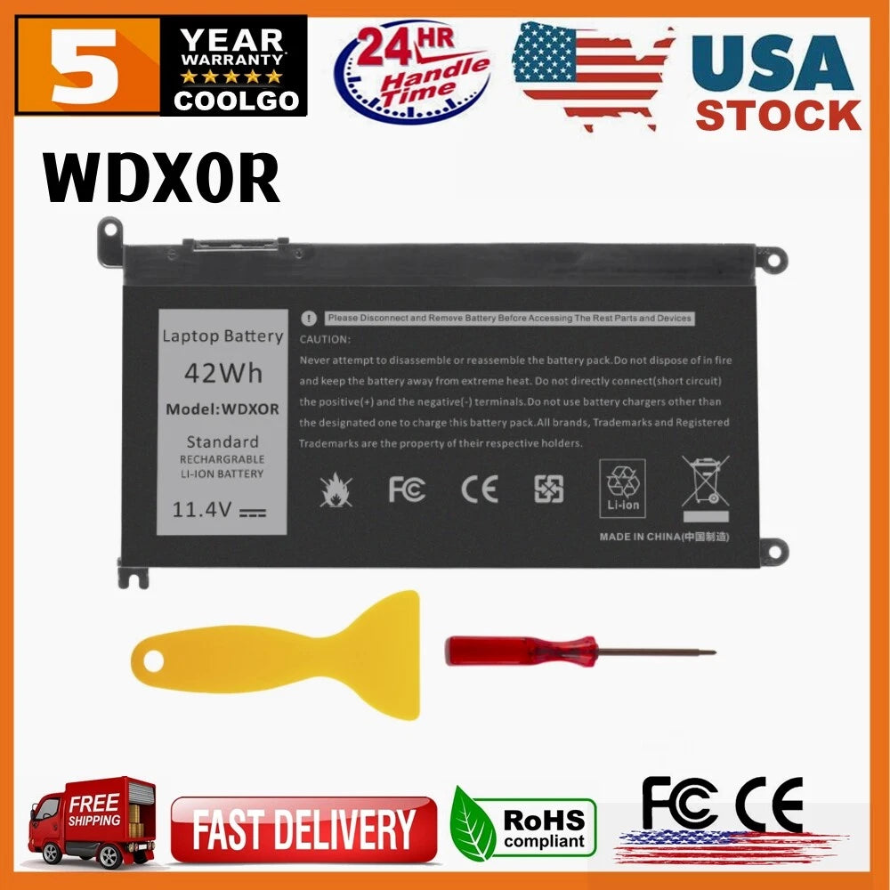 42WH WDX0R Battery/Charger For Dell Inspiron 15 7579 7569 5578 P66F P69G 3CRH3