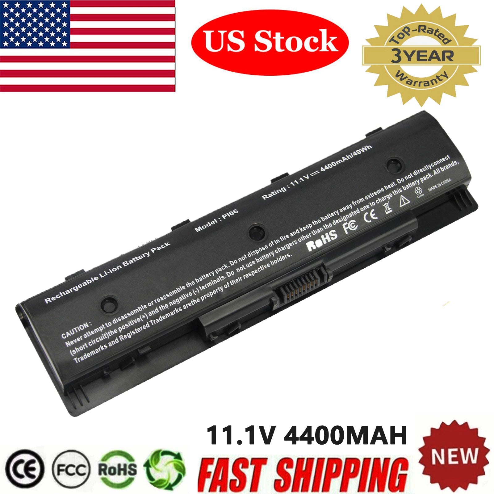PI06 Battery for HP 710416-001 710417-001 Envy 15 17 Pavilion 14 15 17 Hstnn-Lb4