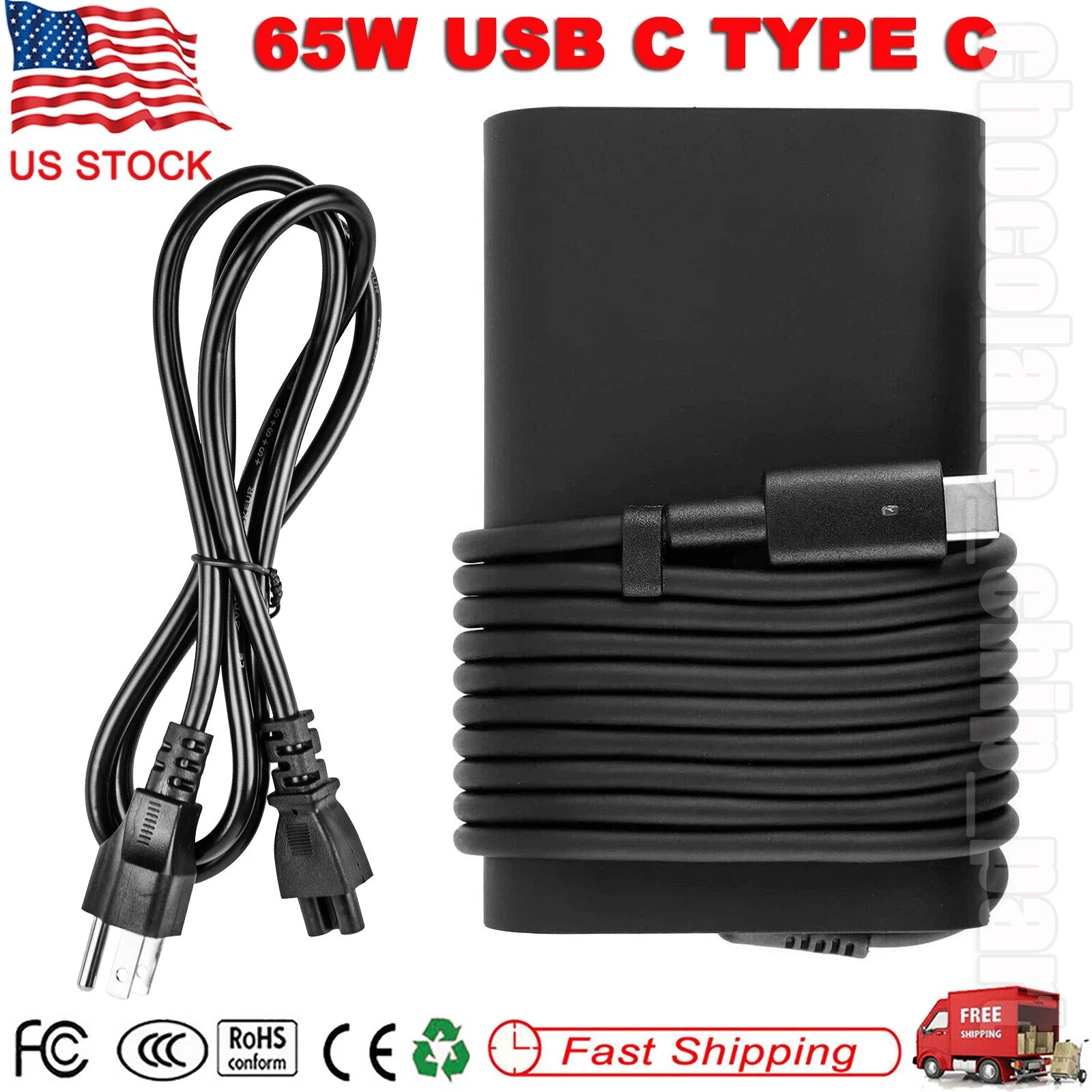65W Laptop USB C Charger for Dell Inspiron 14/16/7620/2in1/XPS 12 13 LA65NM190