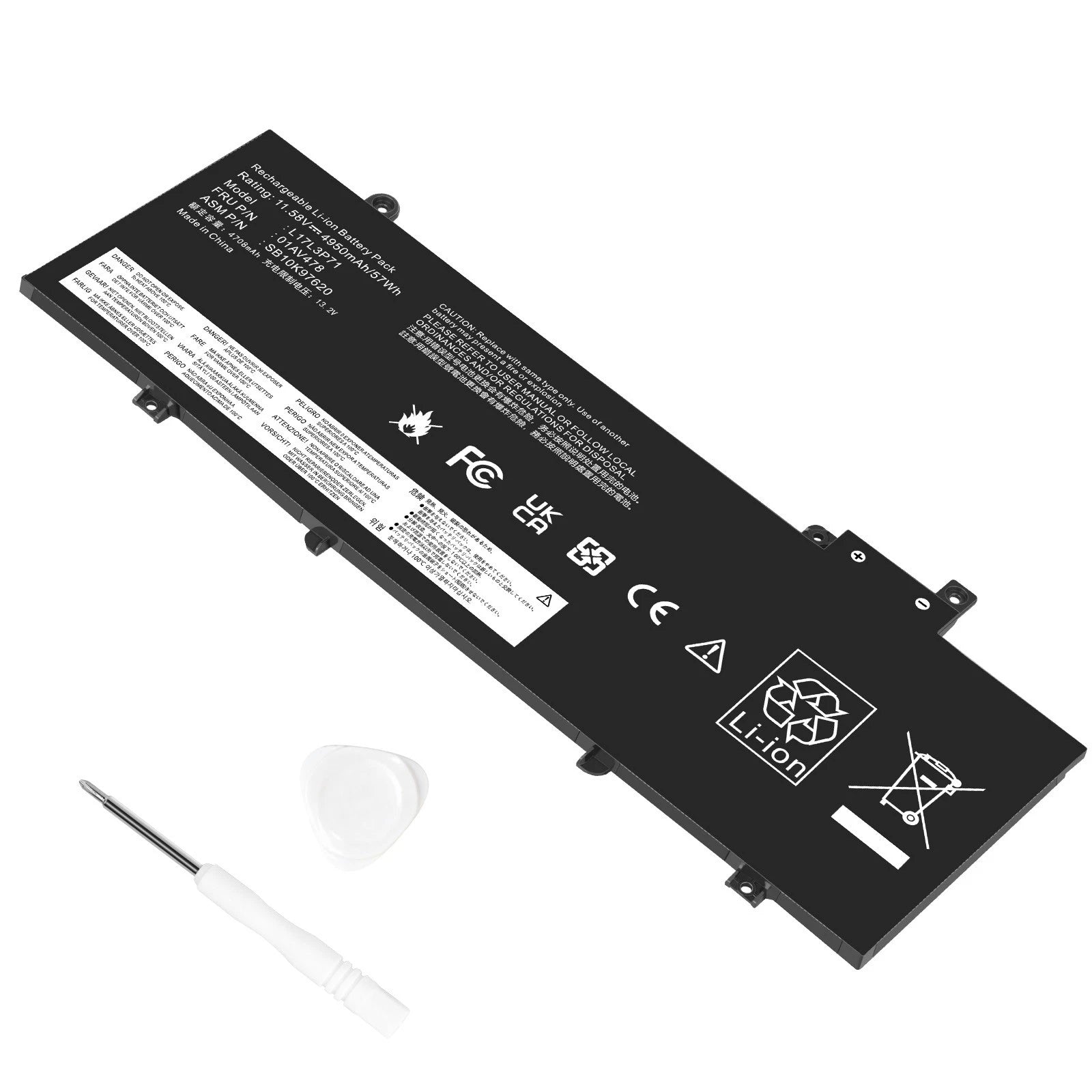 01AV478 Battery For Lenovo ThinkPad T480s Series 01AV480 01AV479 L17L3P71 57Wh