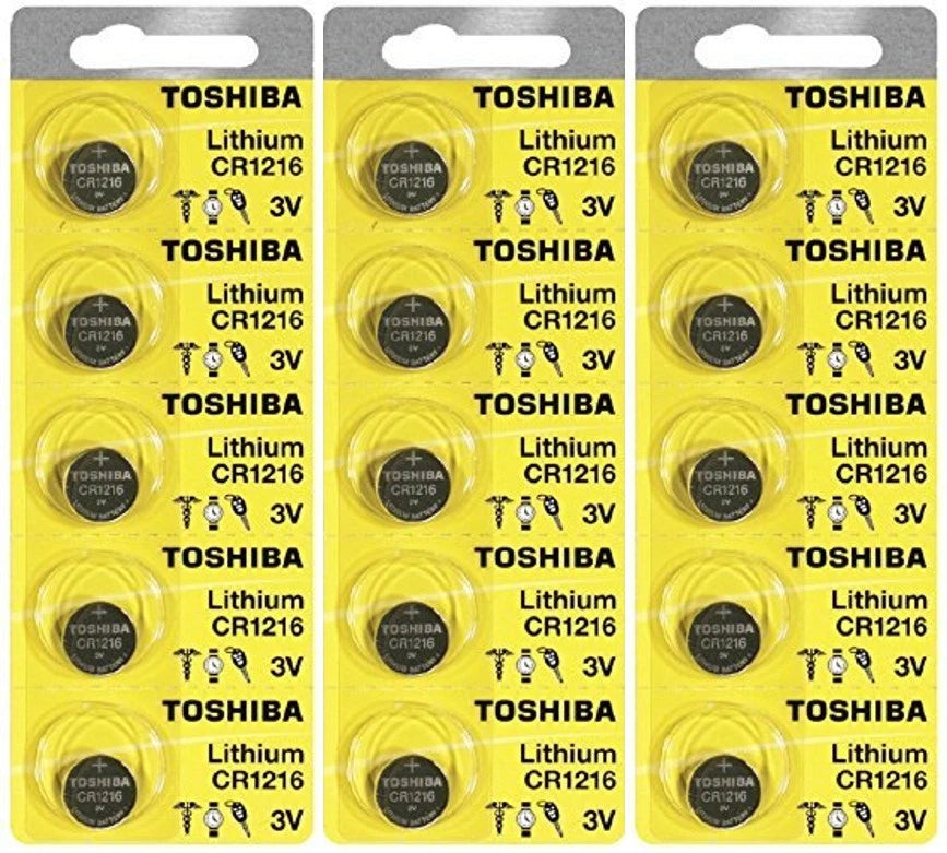 15 Toshiba CR1216 1216 Lithium Coin Cell 3V Batteries