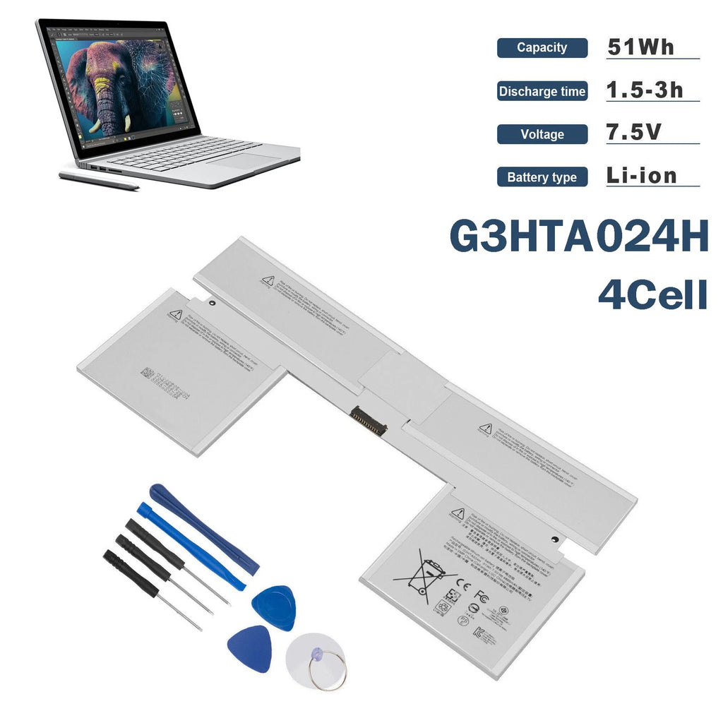 LOT Keyboard G3HTA024H Battery For Microsoft Surface Book 1st Gen 1703 1704 51WH