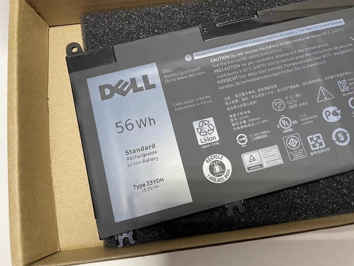 Genuin 33YDH Battery For Latitude 3380 3480 3490 3580 3590 Inspiron 7577 7586