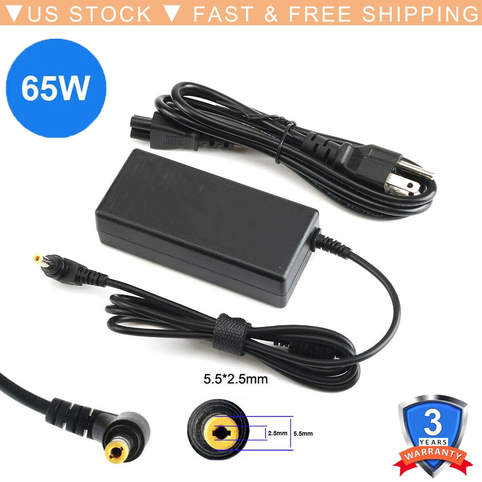 AC Adapter Charger for Toshiba Satellite A505-S6005 A505-S6007 Power Supply Cord