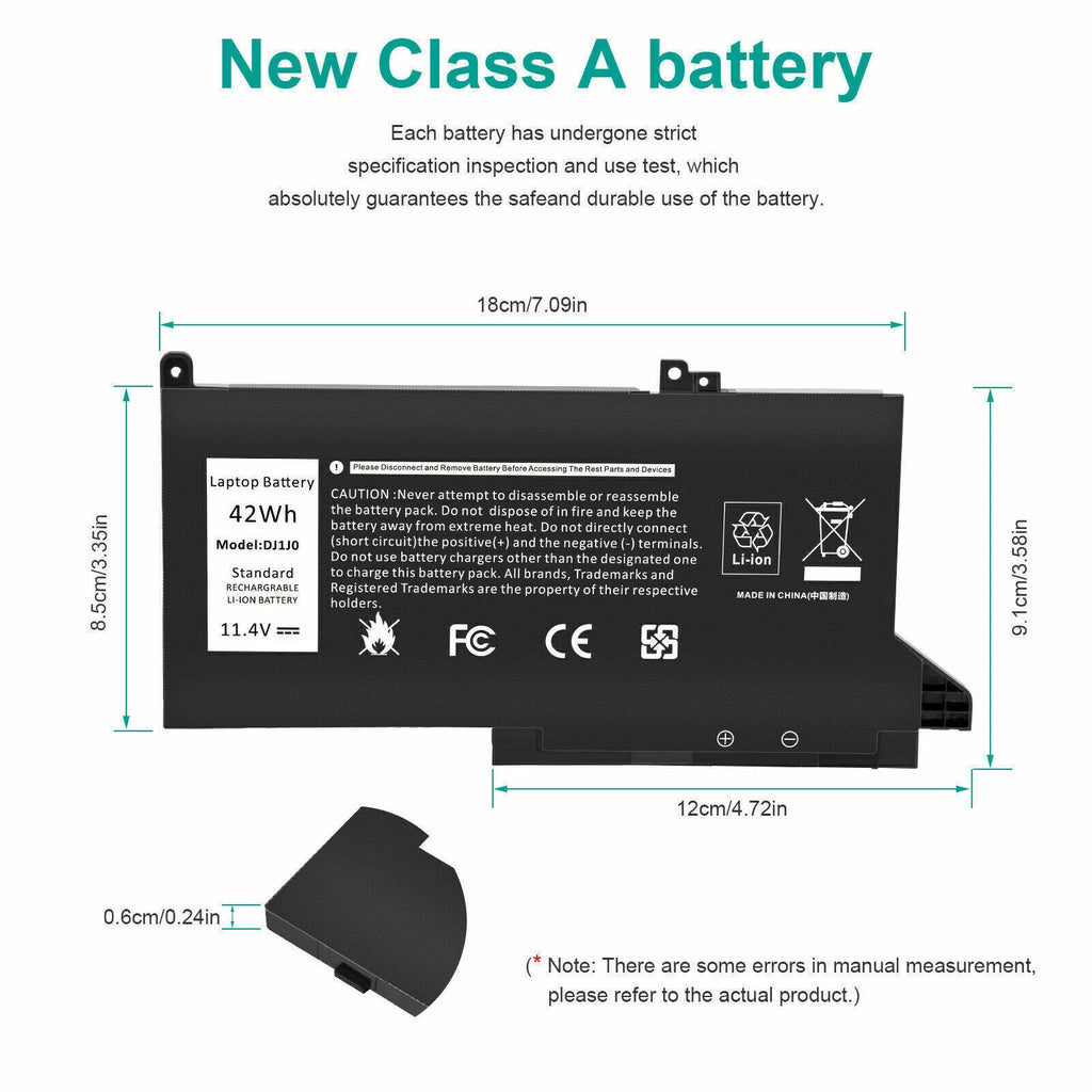 ?LOT DJ1J0 Battery For Dell Latitude 7280 7380 7390 7480 7490 E7380 E7480 42Wh