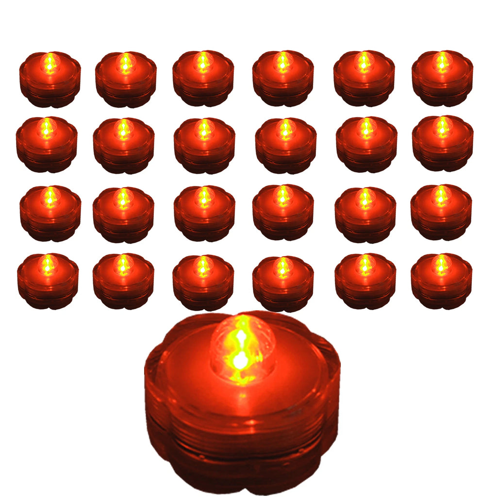 24 pc set ORANGE Jack-O-Lantern Pumpkin LED Battery Tea Light~HALLOWEEN~ FREE SH