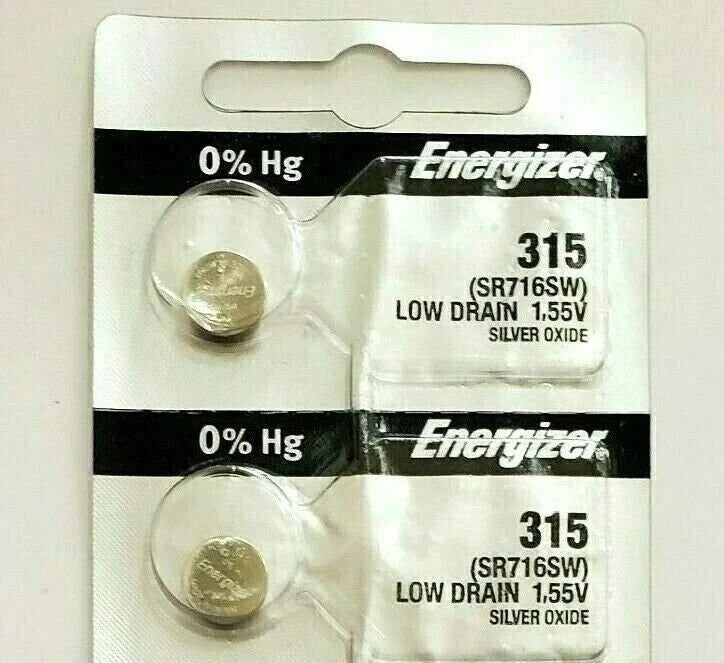 ENERGIZER 315 SR716SW (2 piece) WATCH BATTERIES NEW SEALED Authorize Seller