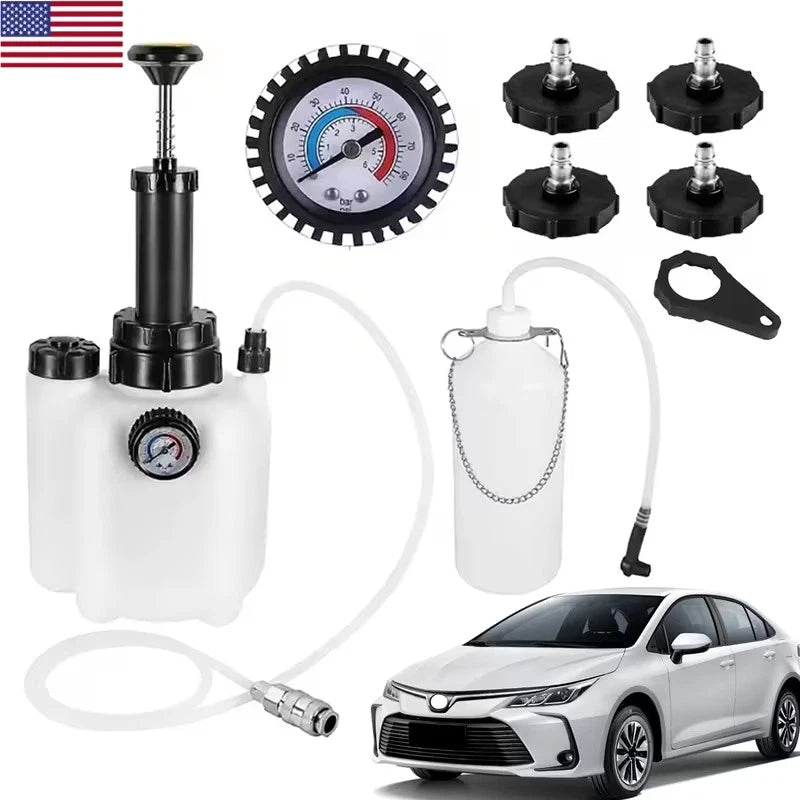 3L Capacity Manual Brake Clutch Bleeder Fluid Bottle Tool Power Bleeding Kit
