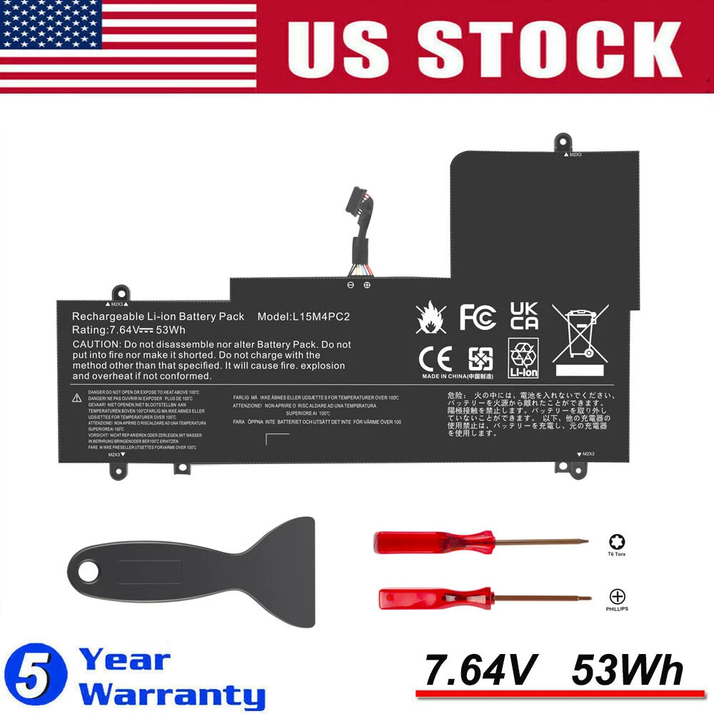New L15L4PC2 L15M4PC2 53Wh Laptop Battery for Lenovo Yoga 710-14IKB 710-15ISK