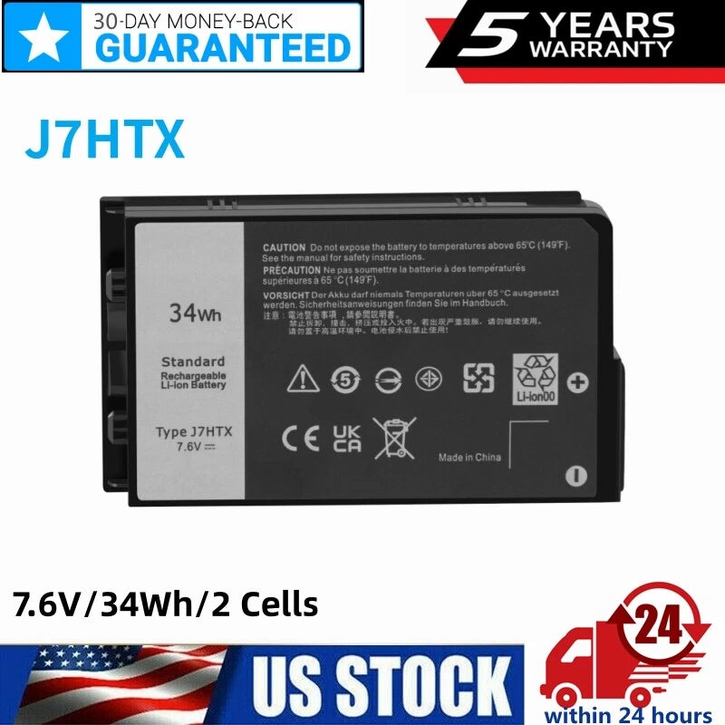 J7HTX Battery For Dell Latitude 7202 7212 Rugged Extreme Tablet 2JT70 7XNTR 34Wh